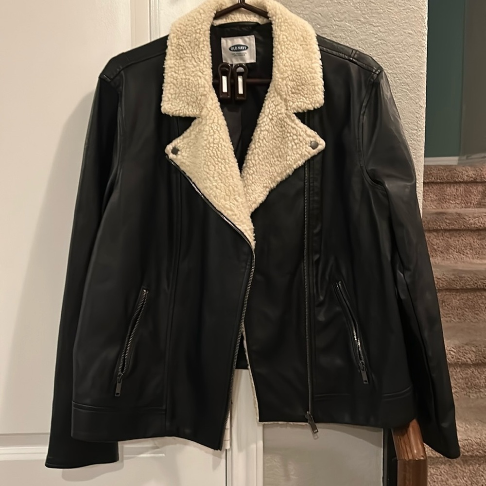 Black faux leather jacket